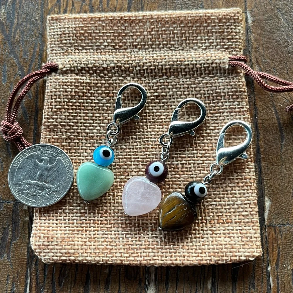 Crystal Pet Charms Aventurine Pet Charm Rose Quartz Pet Charm Evil Eye Pet Charm